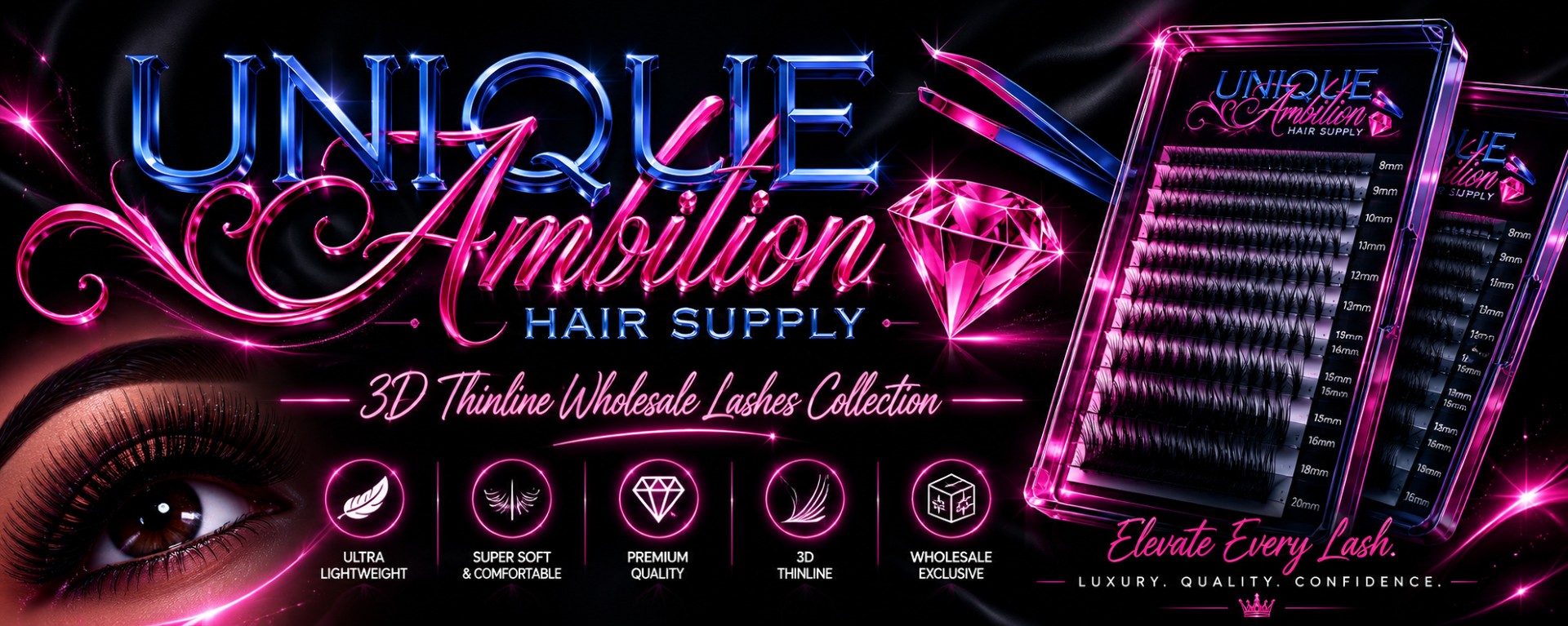 3D Thinline Lashes Wholesale for Pro Lash Retailers: lightweight, dramatic lashes with durable bands.