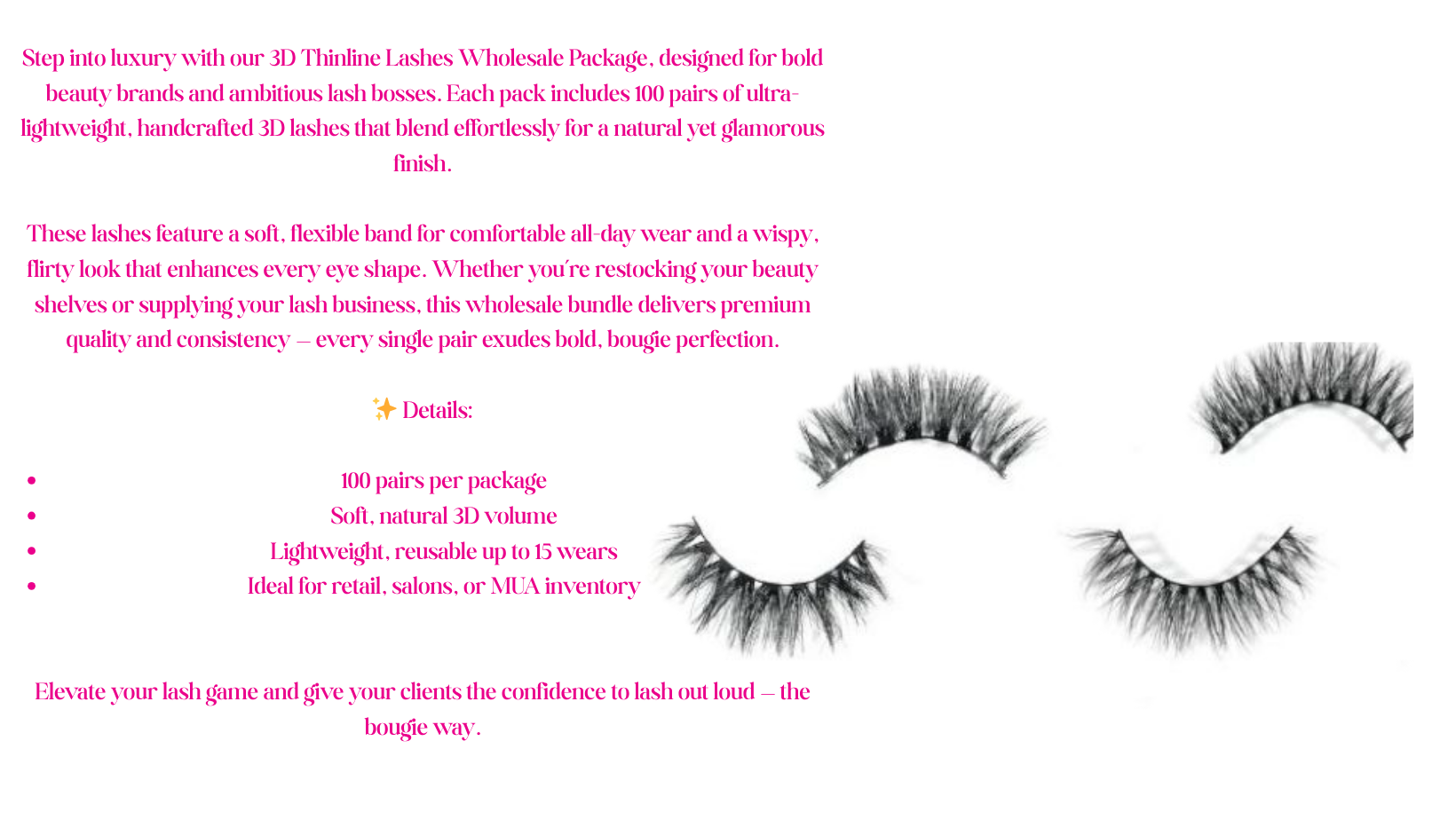 3D Thinline Lashes Wholesale Package