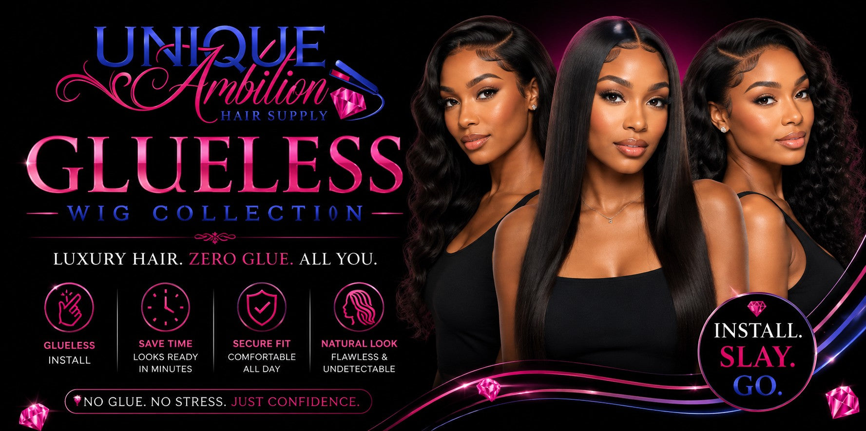 Luxury Glueless Human Hair Wigs