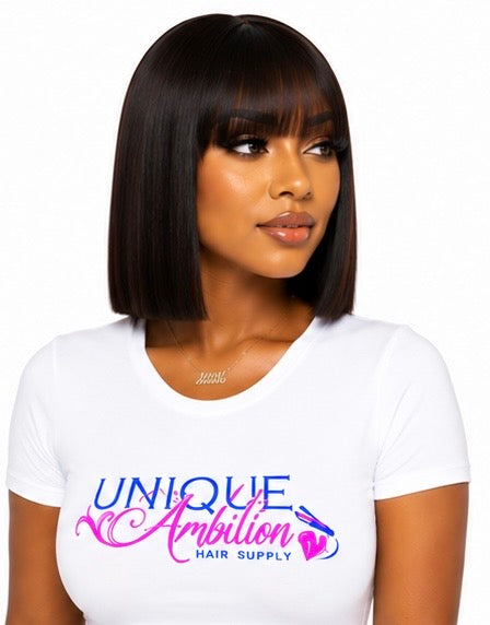 Straight Bang bob Wig