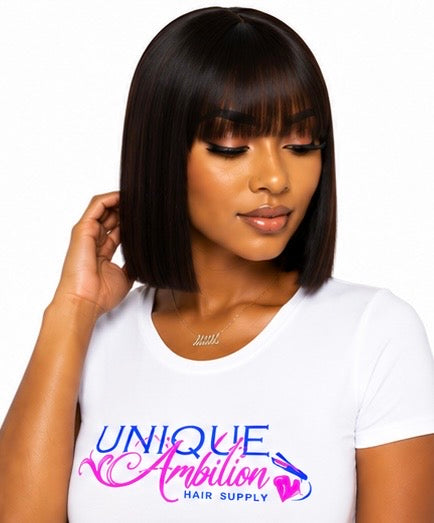 Straight Bang bob Wig